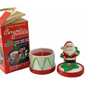 Vtg Woolworth Santa Claus & Drum Ceramic Candle